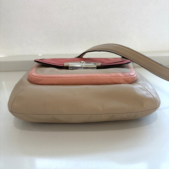 Coach Kristin Spectator Leather Hobo Bag Handbag 22509 Taupe Rose Multicolor NEW - Picture 4 of 12